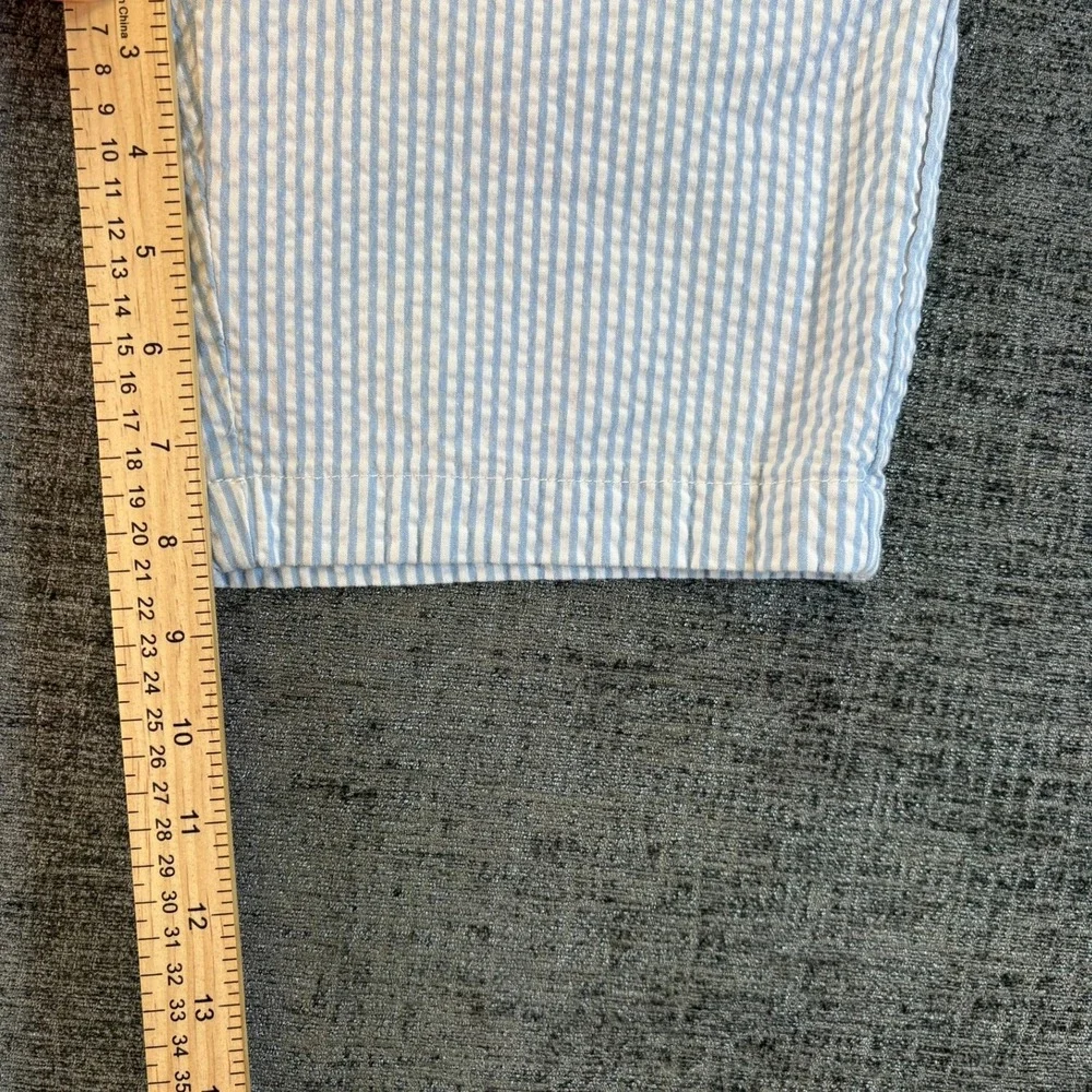 Vineyard Vines Seersucker Shorts Boys 14 Blue White Striped Cotton Blend Stretch